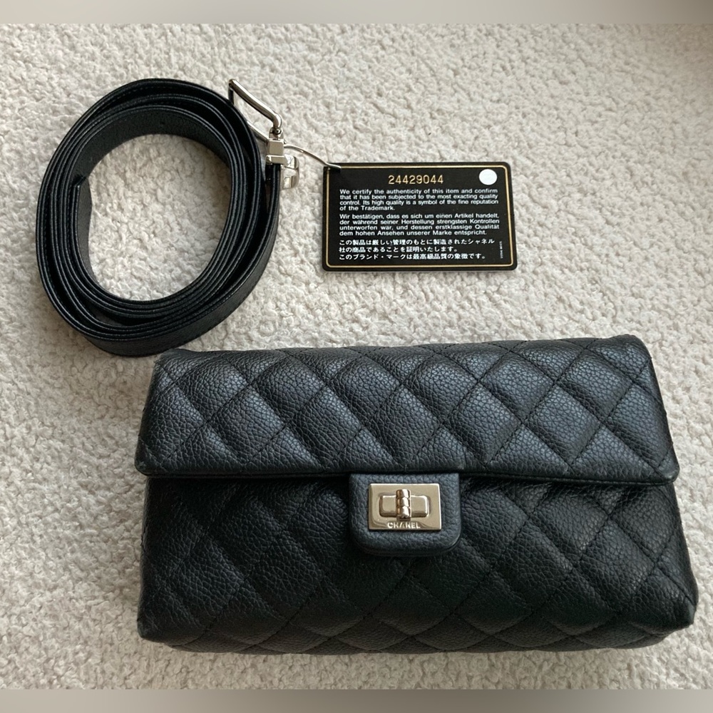 CHANEL
Black Grained Quilted Leather 2.55 Reissue Waist Belt Bag